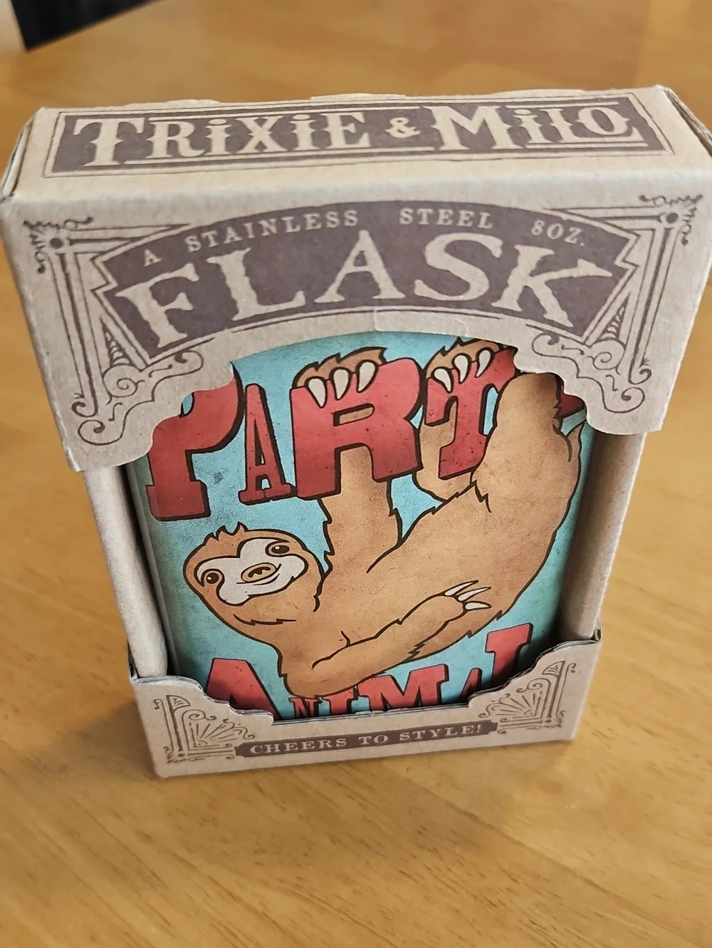 Blue Sloth Stainless Steel Flask